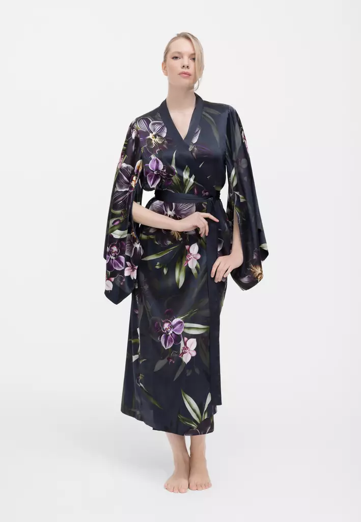 Marc & Andre tummansininen kimono - Aamutakit - 048001 - 1