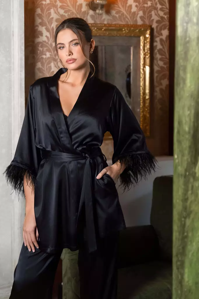 Marc & Andre musta kimono - Yläosat - 047454 - 1