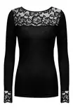 Mey musta silkkivillainen paita pitsillä - Aluspaidat - 047605 - 3