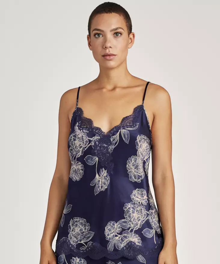 Aubade sininen, silkkinen toppi - Yläosat - 043805 - 1