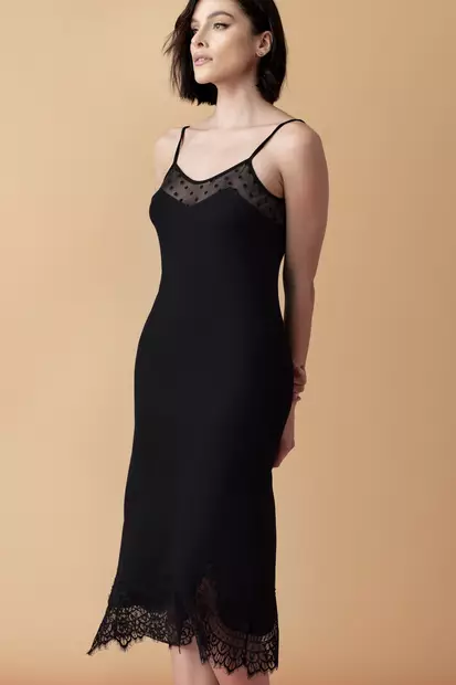 Oh!Zuza musta yöpaita pitsillä - Yöpaidat - 047577 - 1