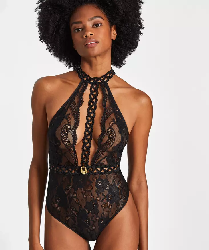 Aubade näyttävä, musta pitsibody - Bodyt - 045498 - 1