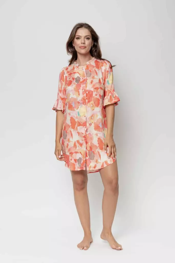 Oh!Zuza oranssi, lyhythihainen yöpaita - Yöpaidat - 045798 - 1