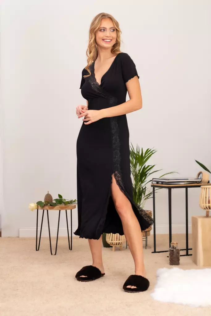 Oh!Zuza musta, pitkä yöpaita - Yöpaidat - 047008 - 1